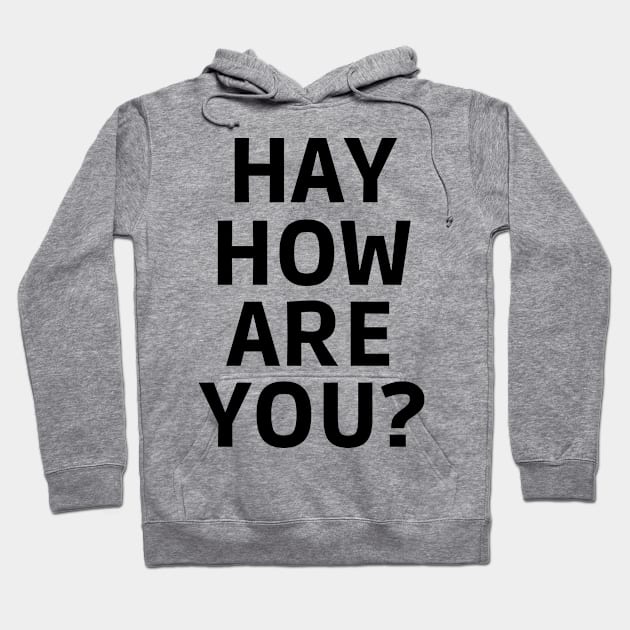 HAY HOW ARE YOU WHITE Hoodie by Just Simple and Awesome